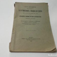Libros antiguos: NUEVO REGLAMENTO PARA LA EJECUCIÓN DE LA LEY DE RECLUTAMIENTO Y REEMPLAZO DEL EJÉRCITO 1896