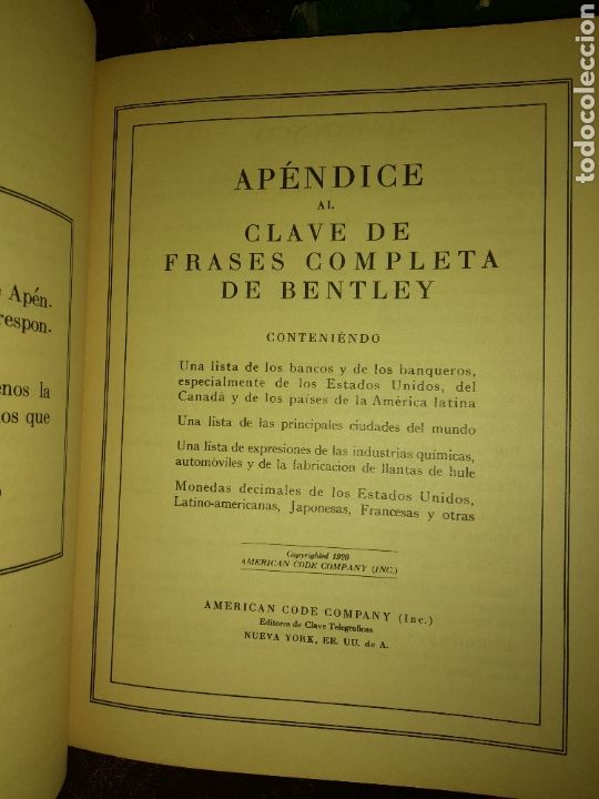 Libros antiguos: DOS LIBROS BENTLEYS COMPLETE PHRASE CODE WHITH APPENDIX 1000 MILLION COMBINATIONS UNICOS? - Foto 10