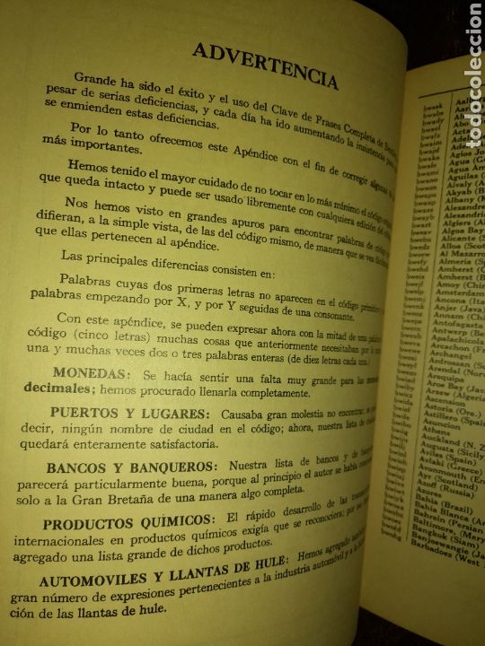 Libros antiguos: DOS LIBROS BENTLEYS COMPLETE PHRASE CODE WHITH APPENDIX 1000 MILLION COMBINATIONS UNICOS? - Foto 11