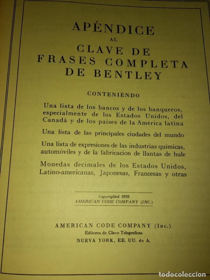 Libros antiguos: DOS LIBROS BENTLEYS COMPLETE PHRASE CODE WHITH APPENDIX 1000 MILLION COMBINATIONS UNICOS? - Foto 19