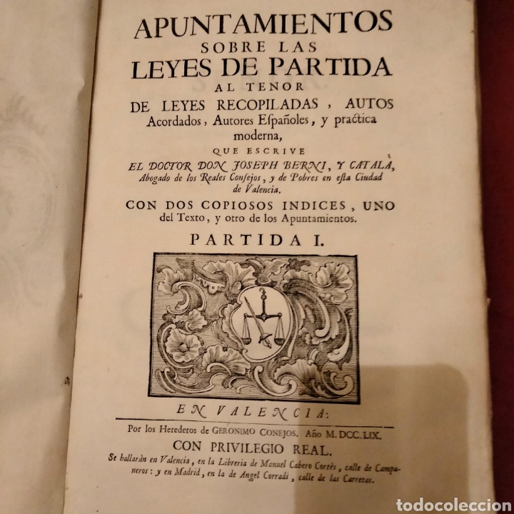 APUNTAMIENTOS DE PARTIDA AÑO 1759 (Libros Antiguos, Raros y Curiosos - Ciencias, Manuales y Oficios - Derecho, Economía y Comercio)