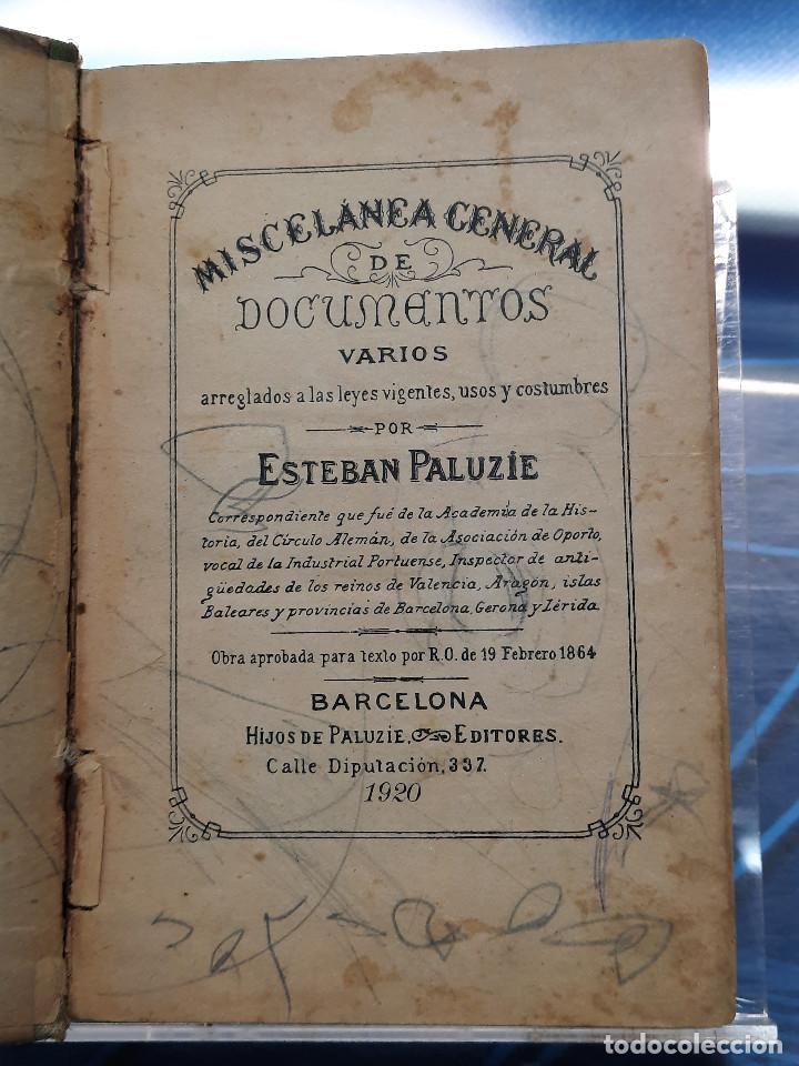 Libros antiguos: Miscel&aacute;nea de Documentos. Paluzie, 1920. - Foto 3