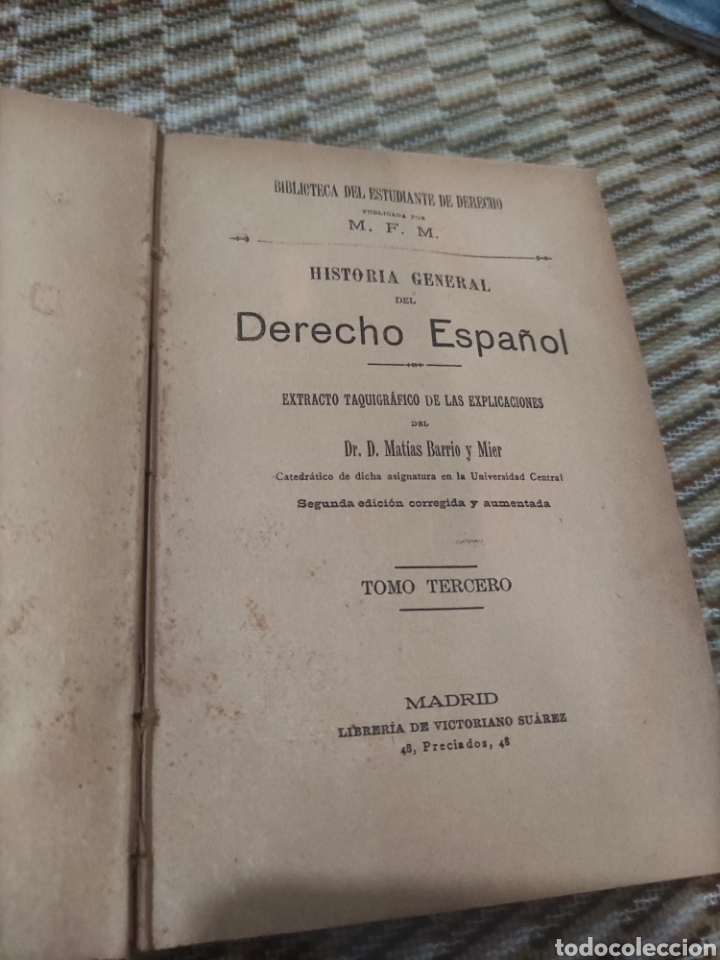 Libros antiguos: Derecho Espa&ntilde;ol......3 tomos. - Foto 5