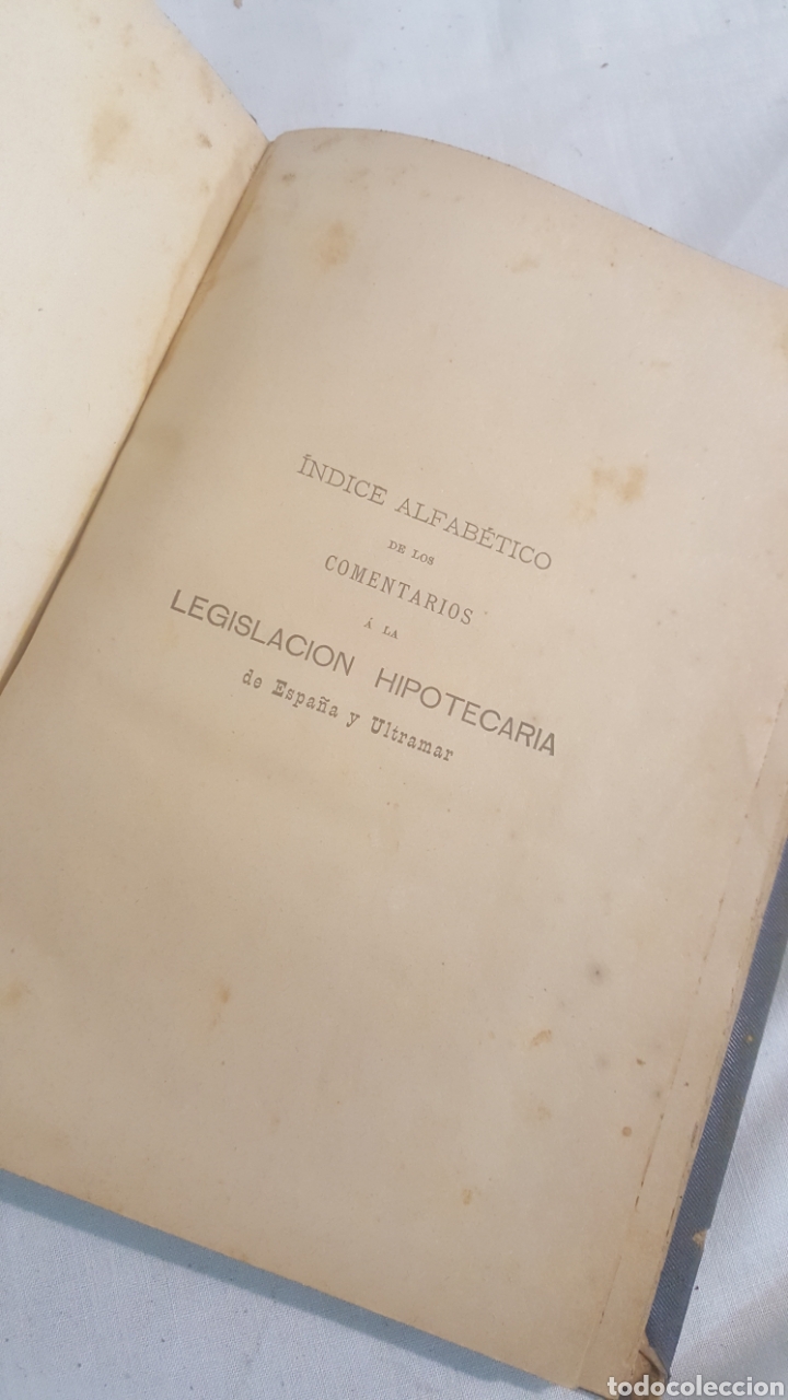 Libros antiguos: LIBRO S.XIX, 1887 &Iacute;NDICE ALFAB&Eacute;TICO DE LOS COMENTARIOS A LA LEGISLACI&Oacute;N HIPOTECARIA
