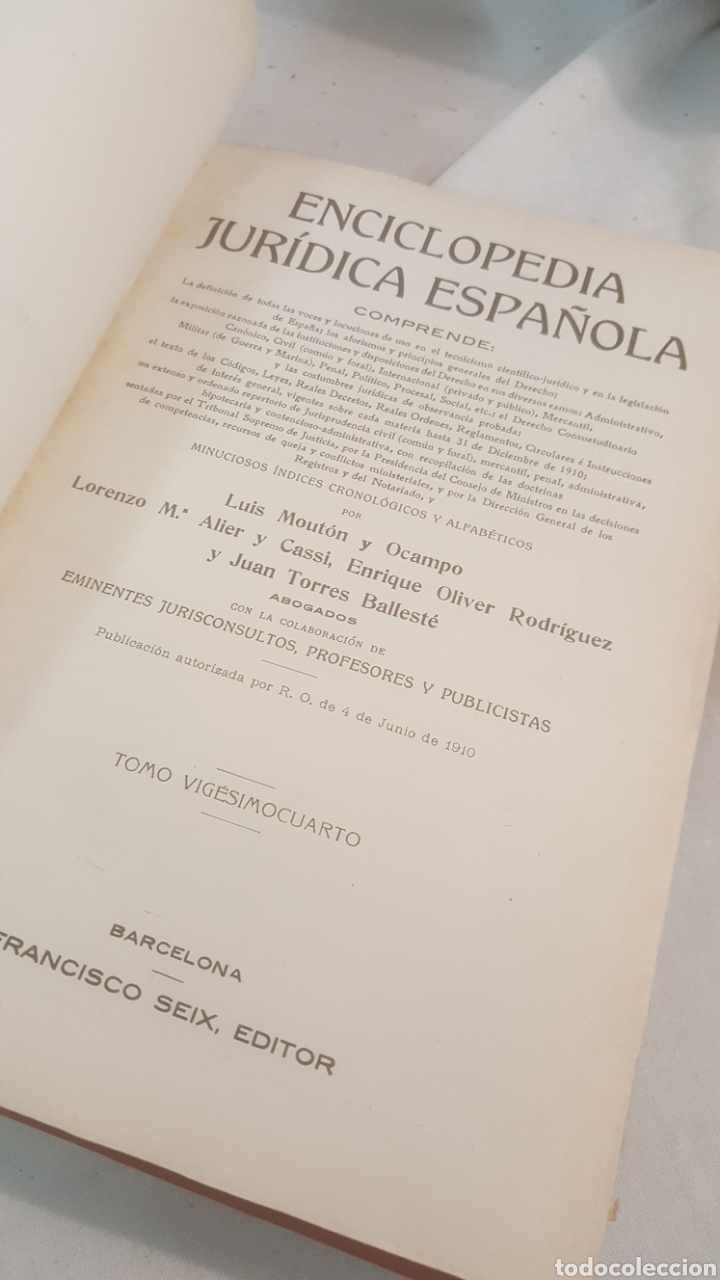 Livros antigos: S.XX ENCICLOPEDIA JUR&Iacute;DICO ESPA&Ntilde;OLA TOMO XXIV