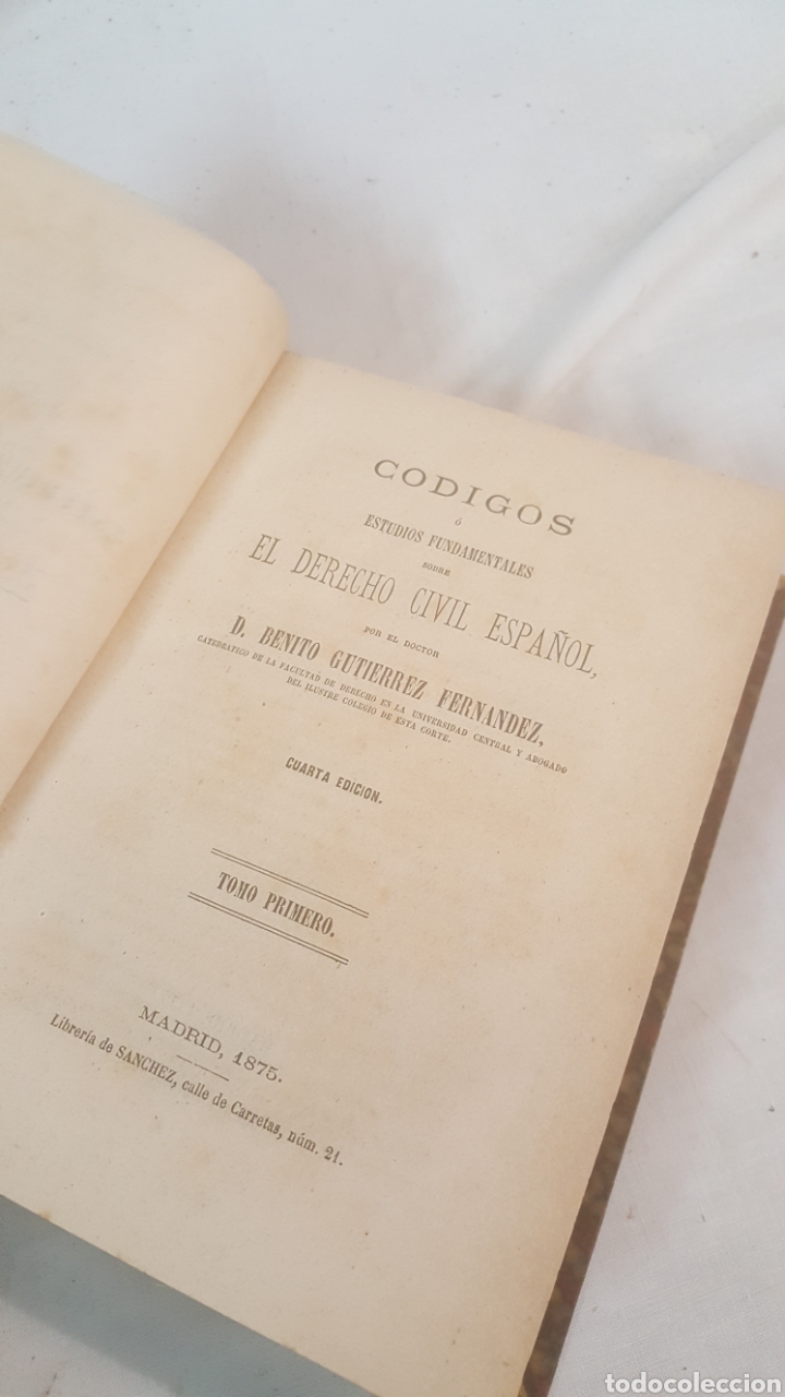Livros antigos: LIBRO S.XIX, 1875 C&Oacute;DIGOS SOBRE EL DERECHO CIVIL ESPA&Ntilde;OL TOMO O