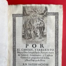 Livres anciens: 1682 - PLEITO CONTRA JOSE PARDO, GOBERNADOR DE IBIZA POR CORRUPCIÓN -. Lote 362273125