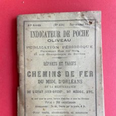 Libros antiguos: AÑO 1895 - HORARIOS Y TARIFAS DE LOS TRENES DE MIDI, ORLEANS.... Lote 364301556