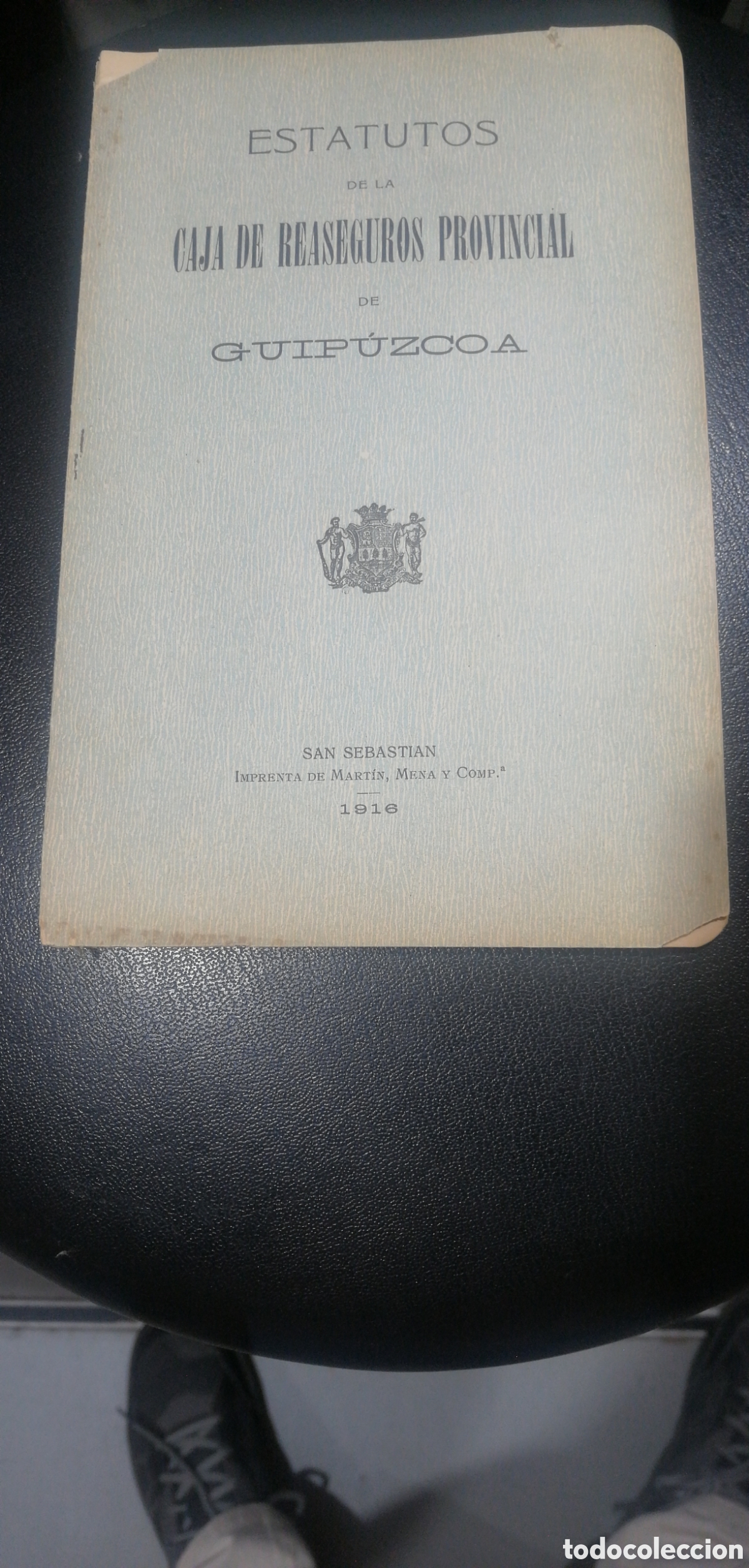 Libros antiguos: ESTATUTOS DE LA CAJA DE REASEGUROS PROVINCIAL DE GUIP&Uacute;ZCOA. 1916. San Sebasti&aacute;n. Imp Mart&iacute;n, Mena In - Foto 1