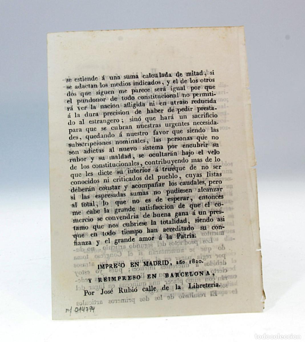 Libros antiguos: Proyecto para la extincion de la deuda nacional - Foto 2