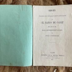 Libros antiguos: JUAN LAVALLE. ORIGEN Y BASES DE OPERACIONES BANCO DE CÁDIZ 1861 MAL INTERPRETADAS