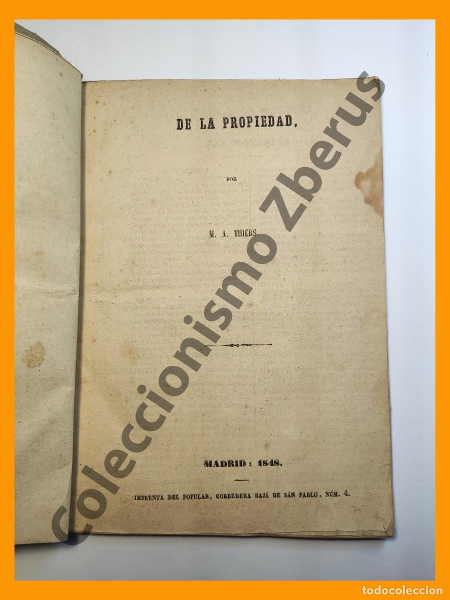 Libros antiguos: De La Propiedad - M.A. Thiers - Foto 2