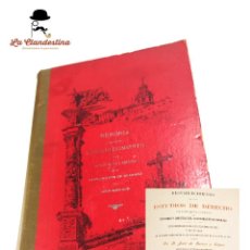 Libros antiguos: RESTABLECIMIENTO DE LOS ESTUDIOS DE DERECHO EN EL INSIGNE COLEGIO DE SACRO-MONTE DE GRANADA. 1897.