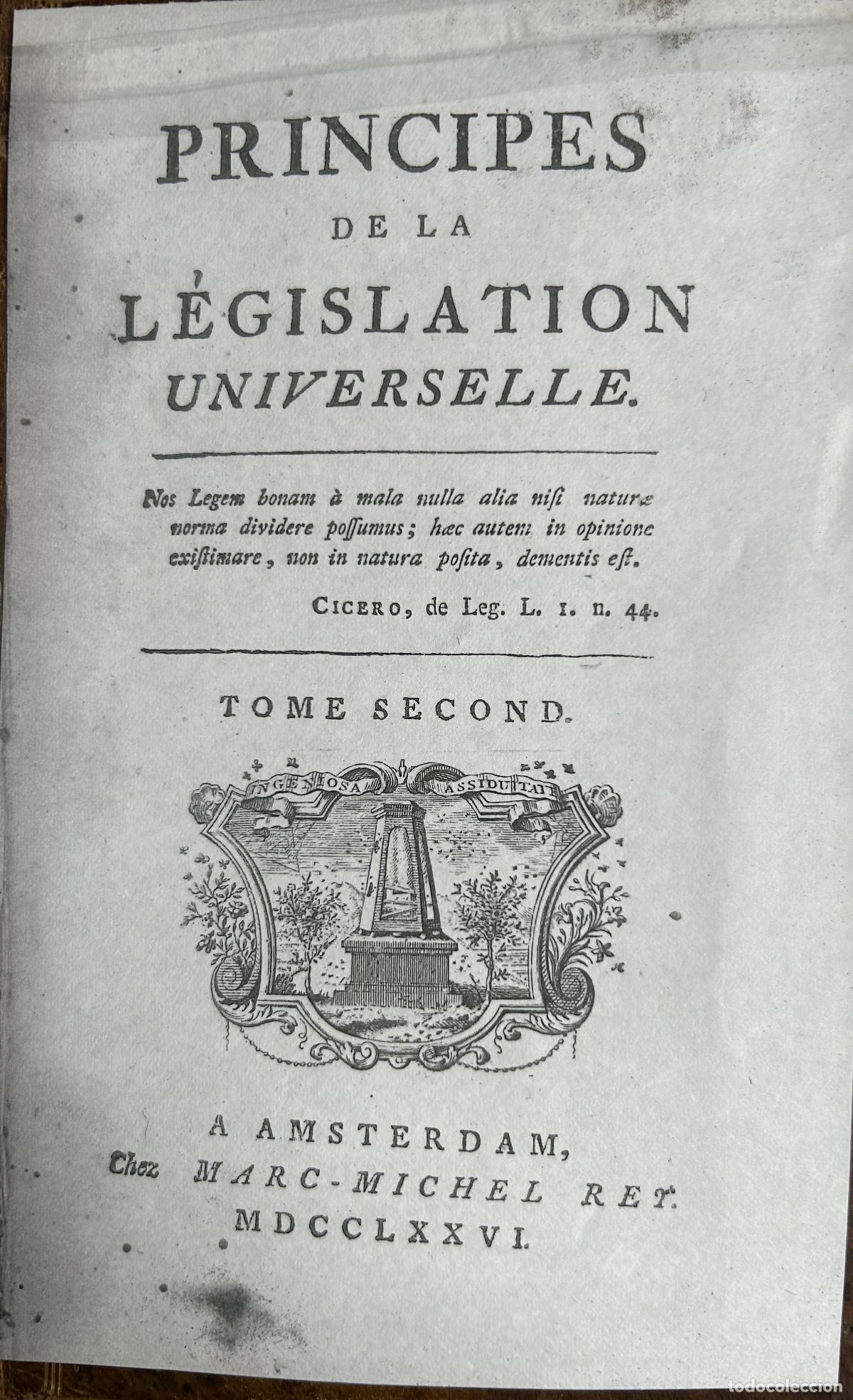 Old books: Principes de la l&eacute;gislation universelle: tome second