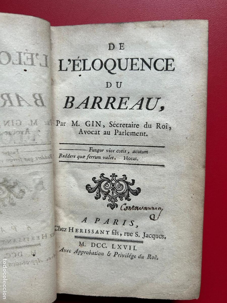 Libros antiguos: De L&Eacute;loquence du Barreau - GIN M. - Foto 1
