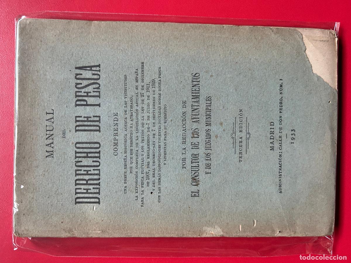Libros antiguos: Manual del derecho de pesca. - Foto 1