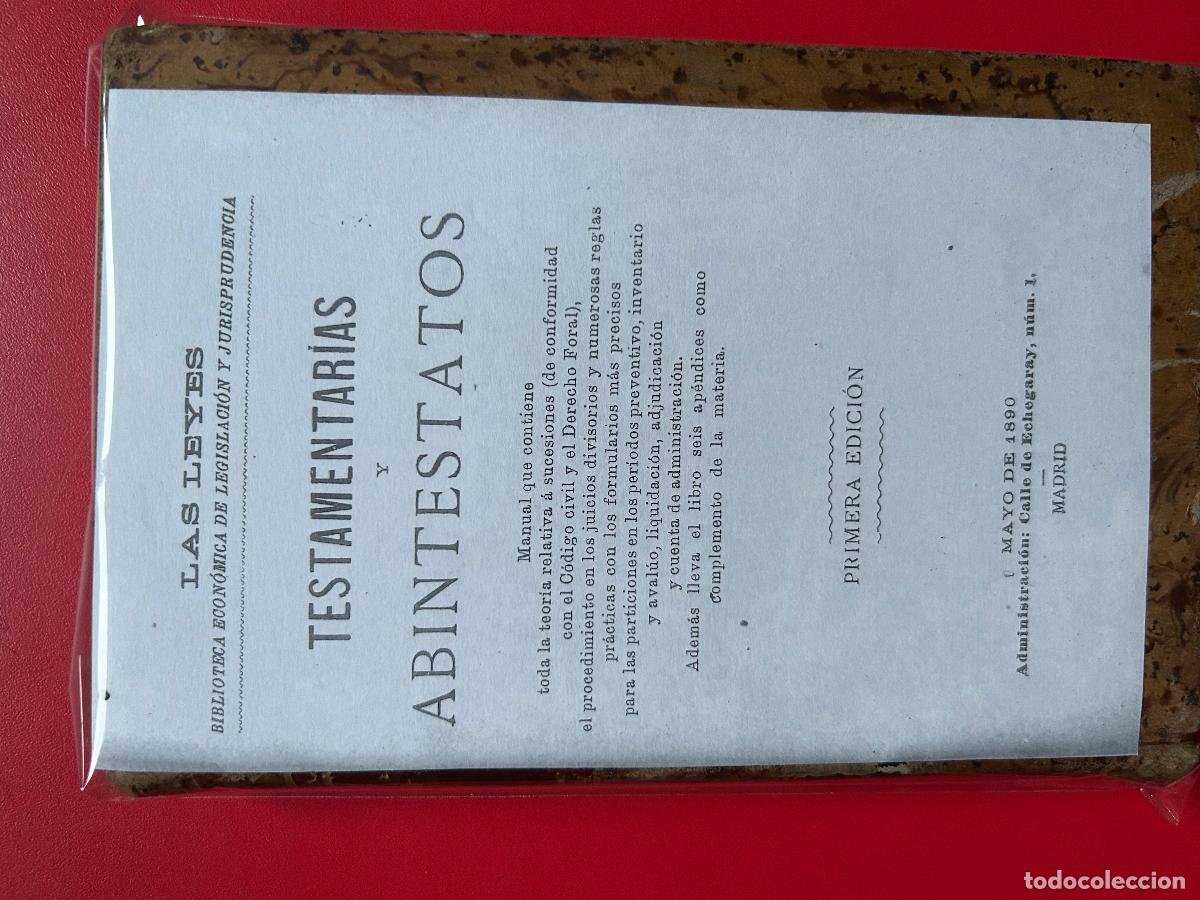 Libros antiguos: Testamentarias y abitestatos - Foto 1