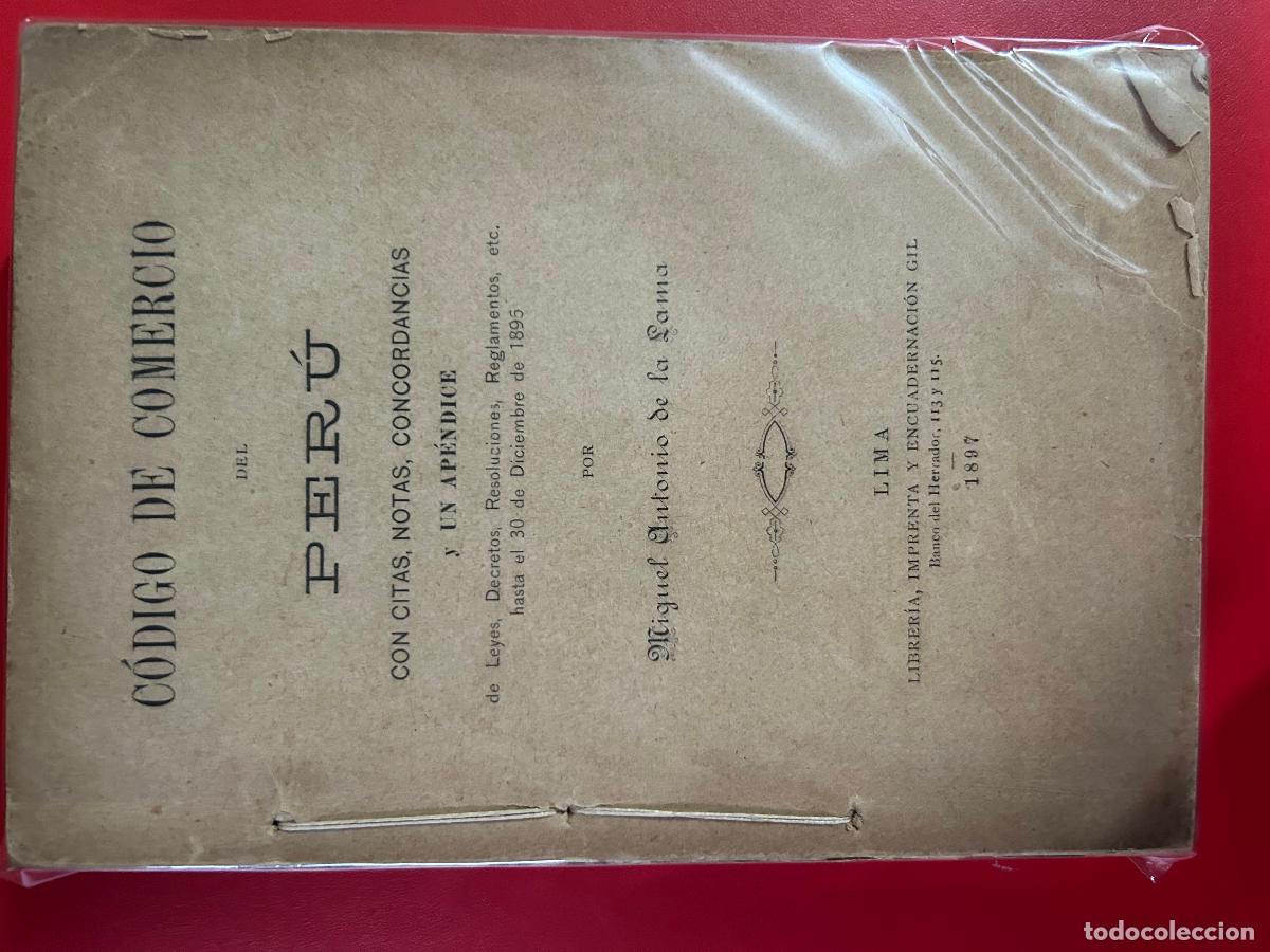 Libros antiguos: C&oacute;digo de comercio del Per&uacute; - PER&Uacute;. C&Oacute;DIGO DE COMERCIO - Foto 1