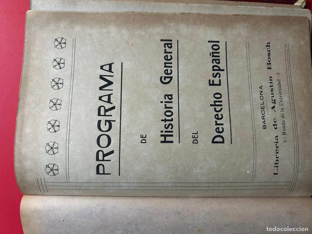 Libros antiguos: Programa de historia general del Derecho espa&ntilde;ol - Foto 1