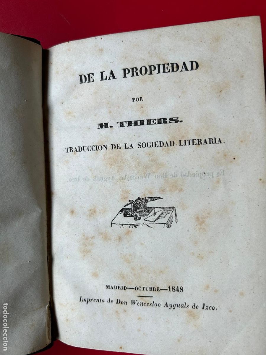 Libros antiguos: De la propiedad - THIERS - Foto 1