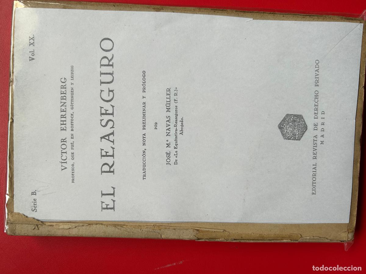 Libros antiguos: El Reaseguro - EHRENBERG V&Iacute;CTOR - Foto 1