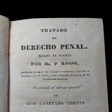 Libros antiguos: TRATADO DE DERECHO PENAL - P.ROSSI - TOMO I - 1839. Lote 387488094