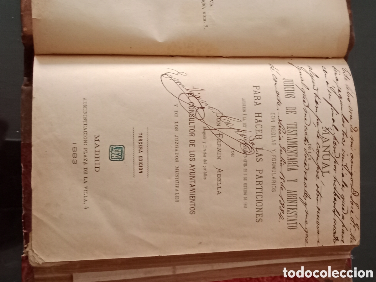 Libros antiguos: Manual de testamentarias - Foto 3