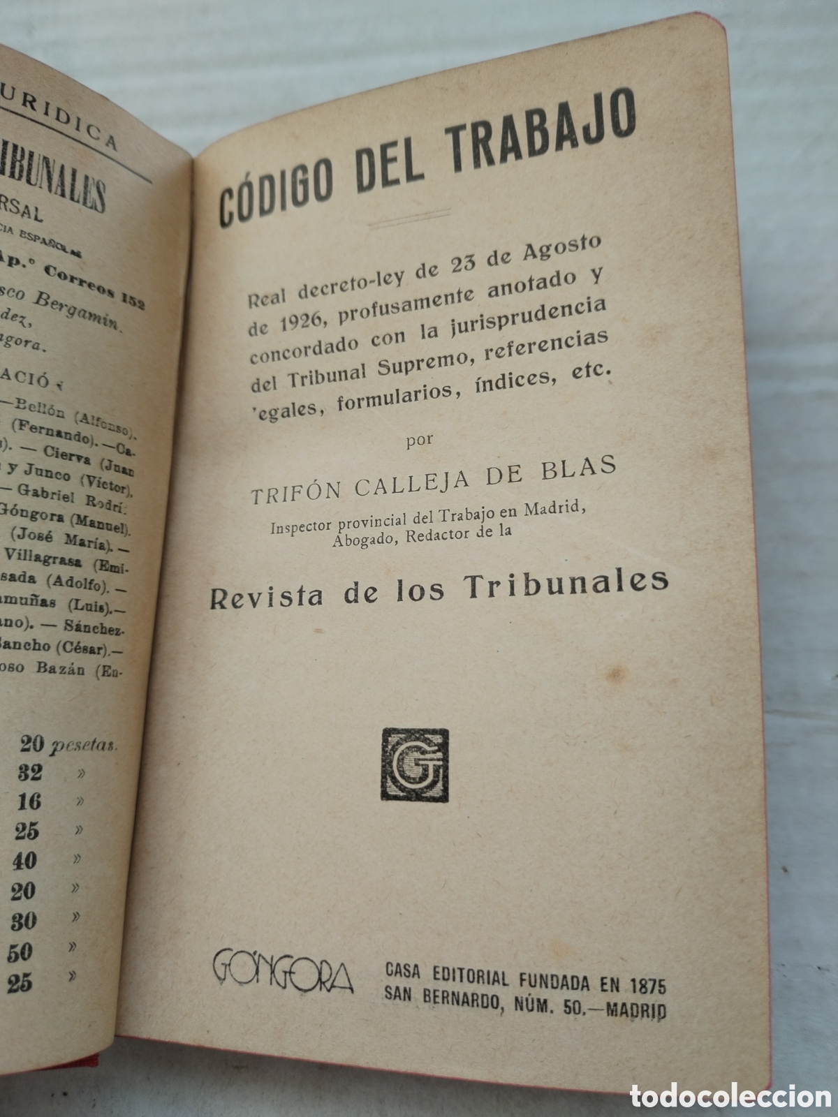 Libros antiguos: C&Oacute;DIGO DEL TRABAJO 1892 - Foto 3
