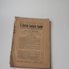 Libros antiguos: EL DERECHO SANITARIO ESPAÑOL 1931. Lote 398625079