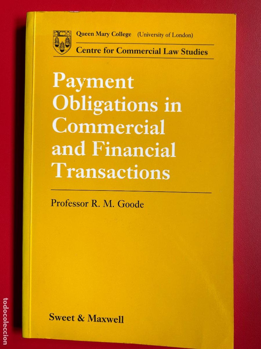 Libros antiguos: Payment obligations in commercial and financial transactions - GOODE R.M.