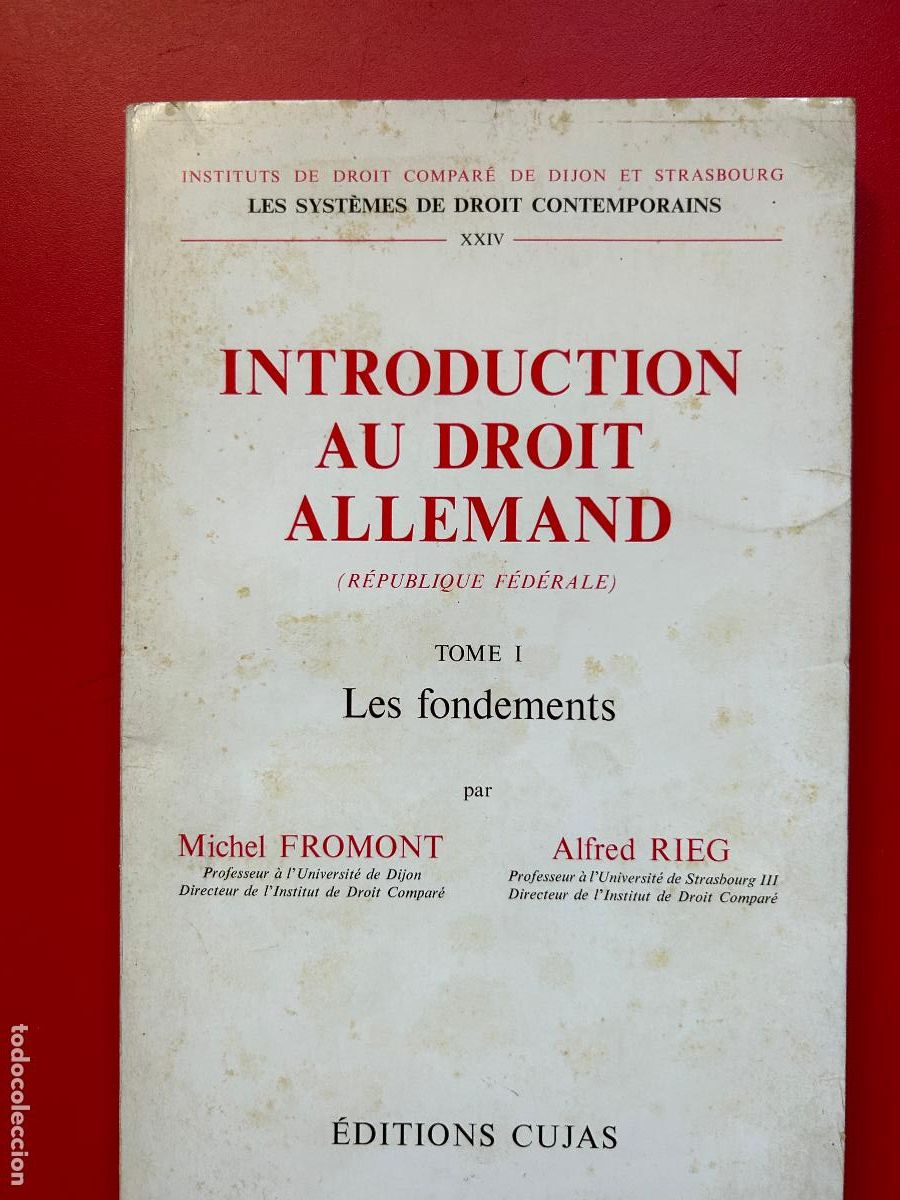 Libros antiguos: Introduction au droit allemand - FROMONT MICHEL