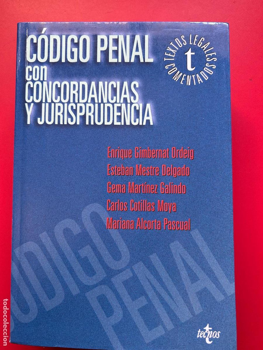 Libros antiguos: C&oacute;digo penal con concordancias y jurisprudencia - GIMBERNAT ORDEIG ENRIQUE Y OTROS