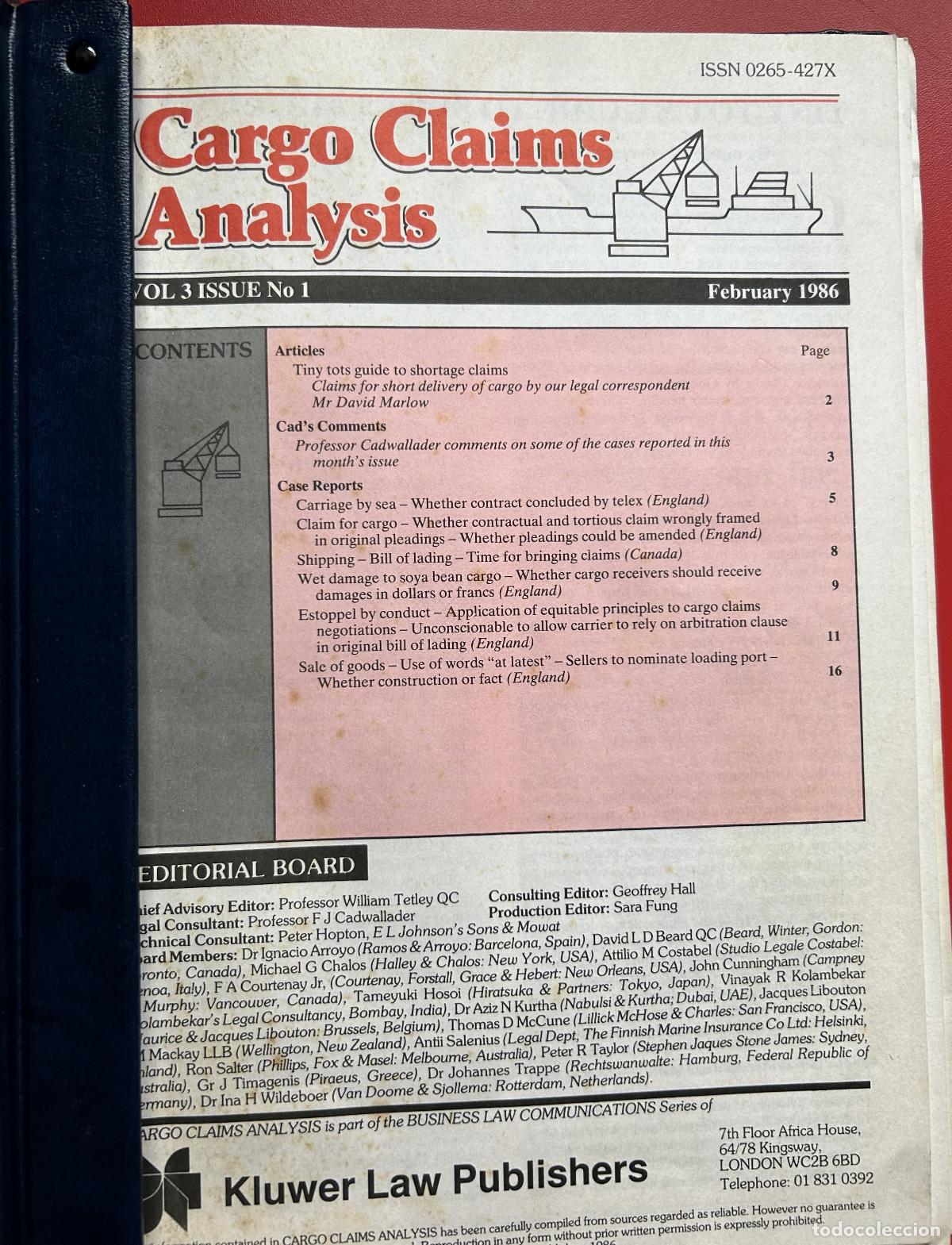 Libros antiguos: Cargo clains analysis 1986-1988 - Foto 2