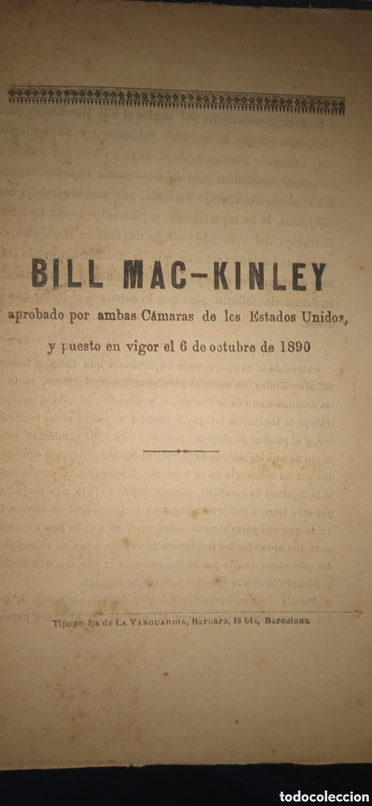 Libros antiguos: El Bill Mac-Kinley - Foto 3