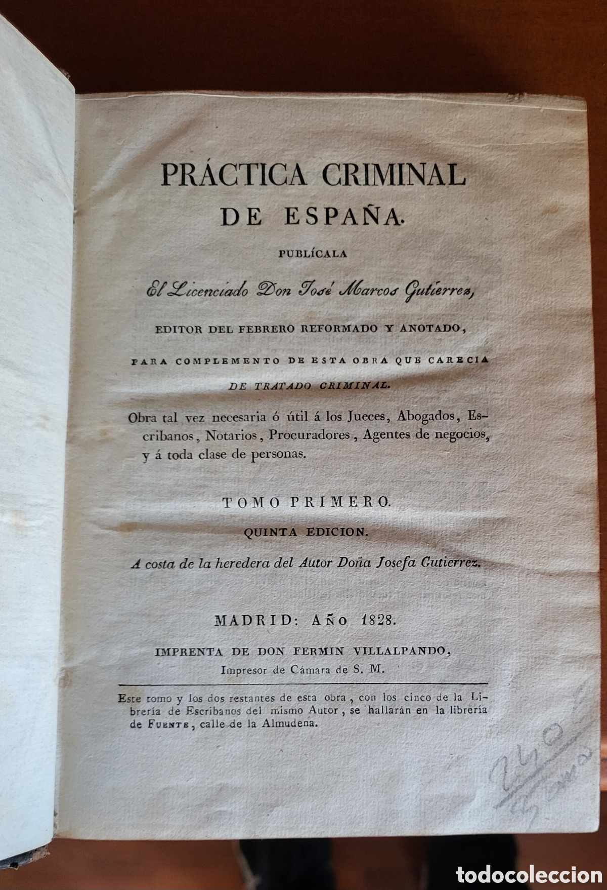 Libros antiguos: PRACTICA CRIMINAL - Foto 2