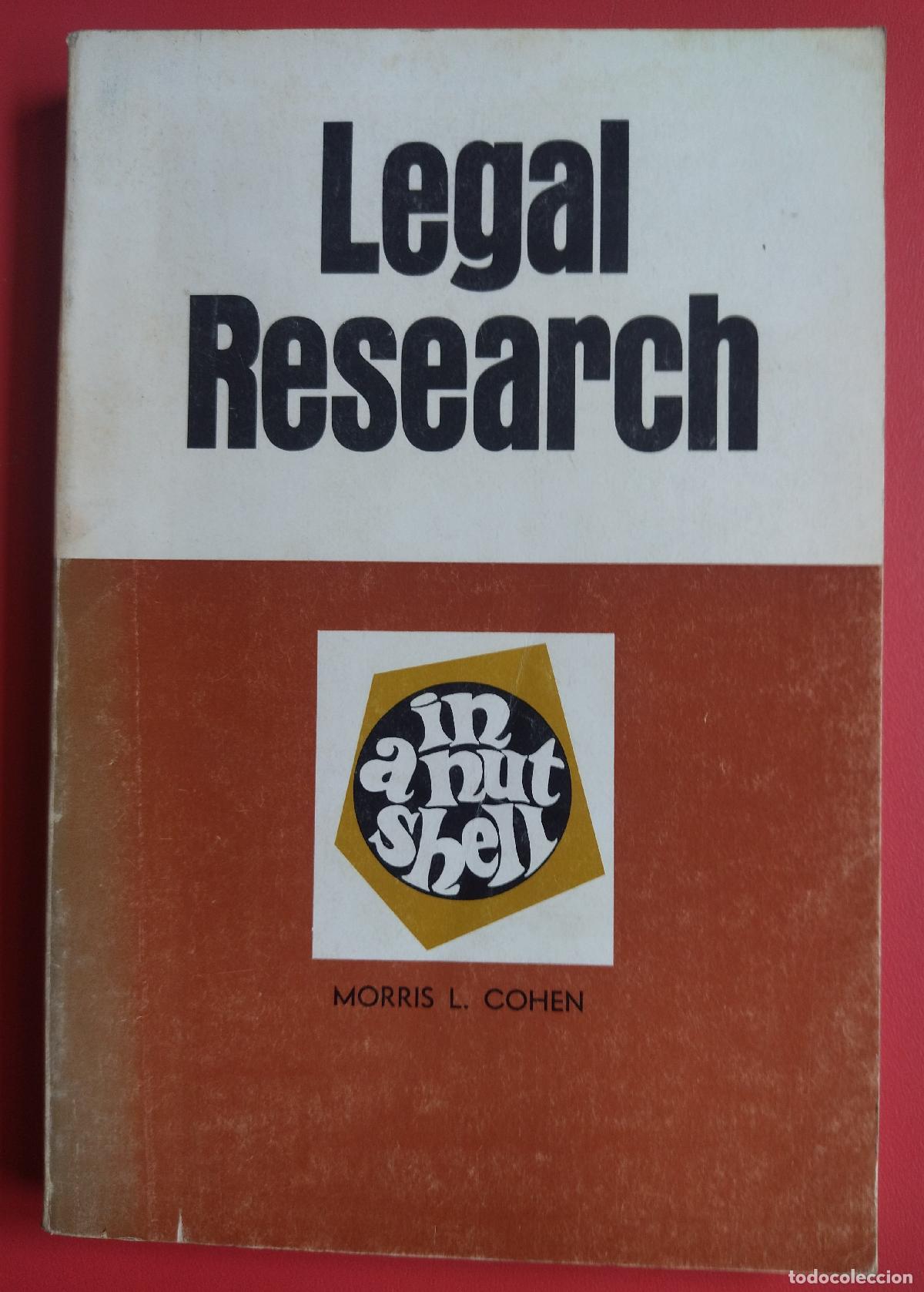 Libros antiguos: Legal research - COHEN MORRIS L.