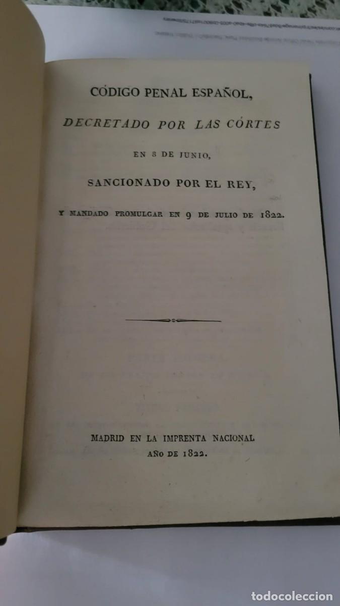 Libros antiguos: Codigo Penal 1822 - Foto 3