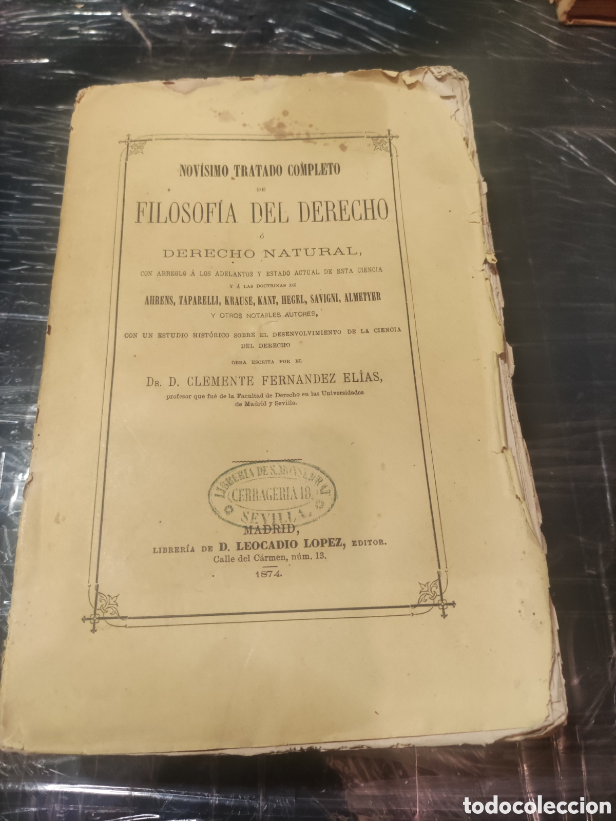 Libros antiguos: Filosof&iacute;a del Derecho. - Foto 1