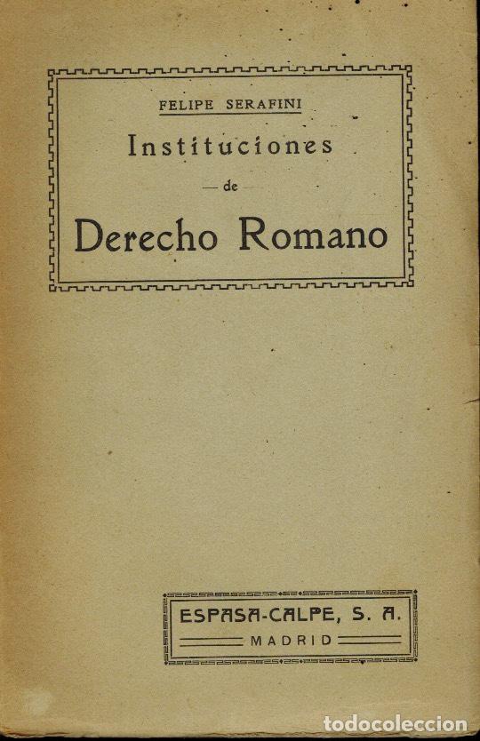 Libros antiguos: INSTITUCIONES DE DERECHO ROMANO - Foto 1