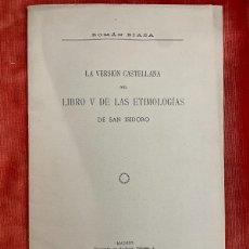 Libros antiguos: VERSIÓN CASTELLANA. LIBRO V DE LAS ETIMOLOGÍAS DE SAN ISIDORO. MADRID, 1929. PRÓLOGO RAMÓN RIAZA