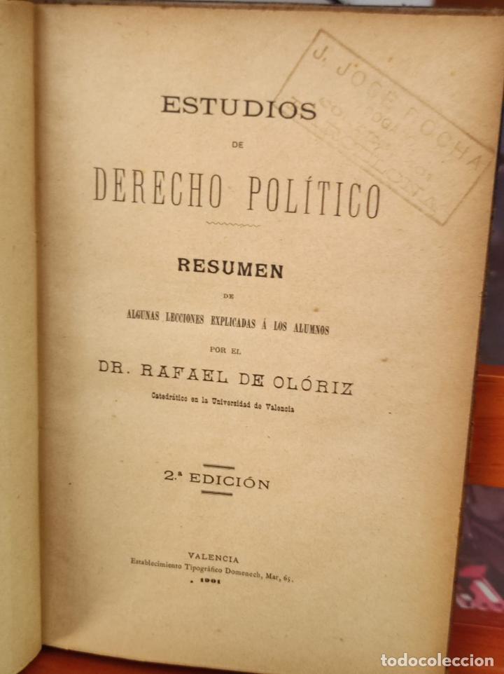 Libri antichi: ESTUDIOS DE DERECHO POLITICO - RAFAEL DE OLORIZ - (IB2598K)