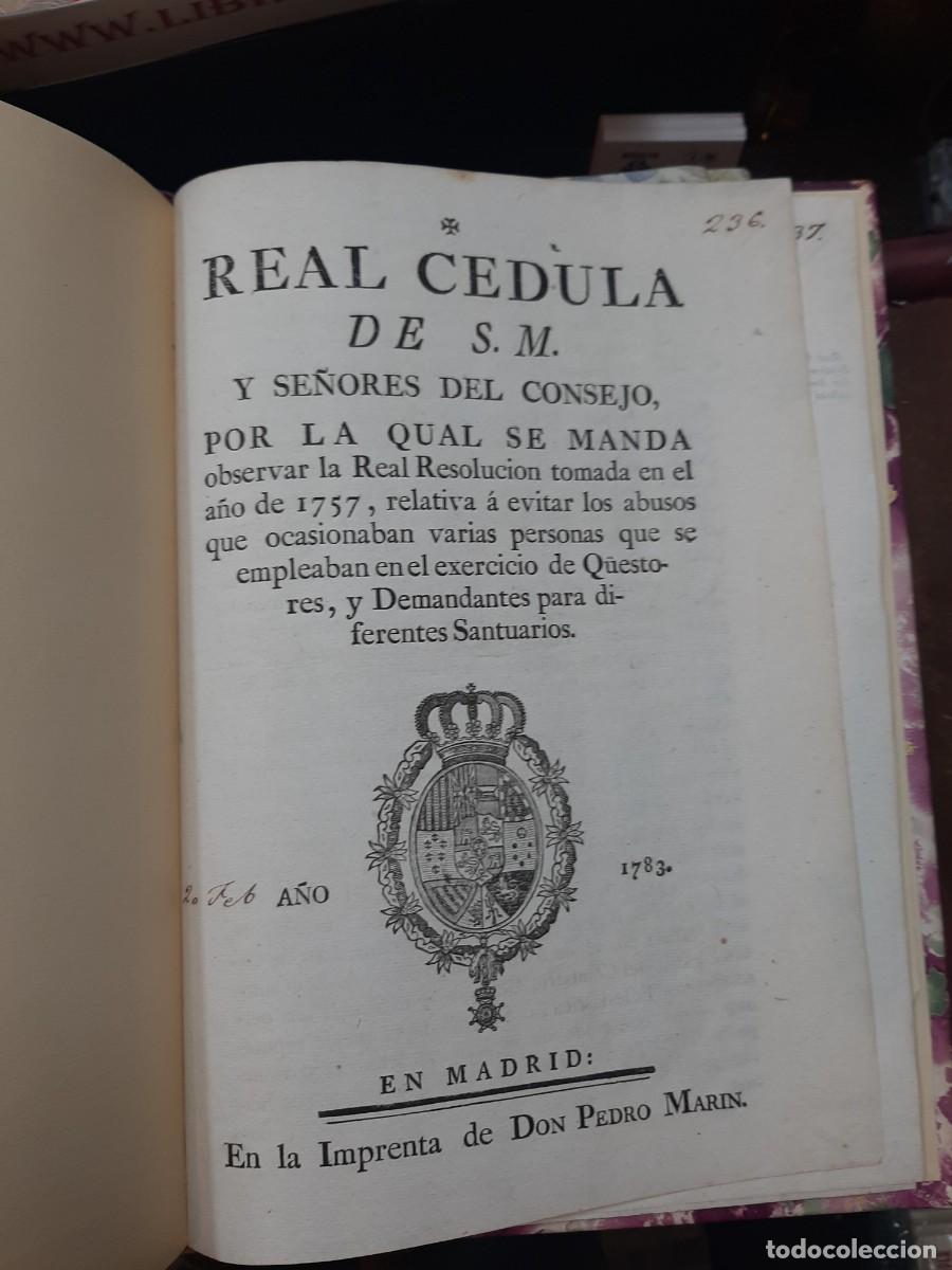 Libri antichi: (QUESTORES) REAL CEDULA DE S.M. Y SE&Ntilde;ORES DEL CONSEJO, POR LA QUAL SE MANDA OBSERVAR ... (1783)