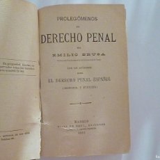Libros antiguos: PROLEGOMENOS DE DERECHO PENAL BRUSA 1897 HIJOS DE REUS BIBLIOTECA JURIDICA DE AUTORES ESPAÑOLES Y EX