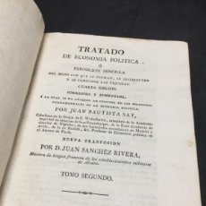 Libros antiguos: TRATADO DE ECONOMIA POLITICA. JUAN BAUTISTA SAY. TOMO II 1821 MADRID IMPRENTA MARTÍNEZ DÁVILA