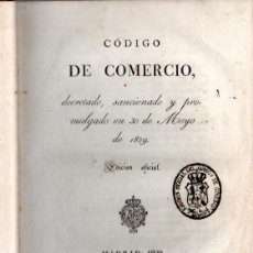 Libros antiguos: CÓDIGO OFICIAL DE COMERCIO 1829