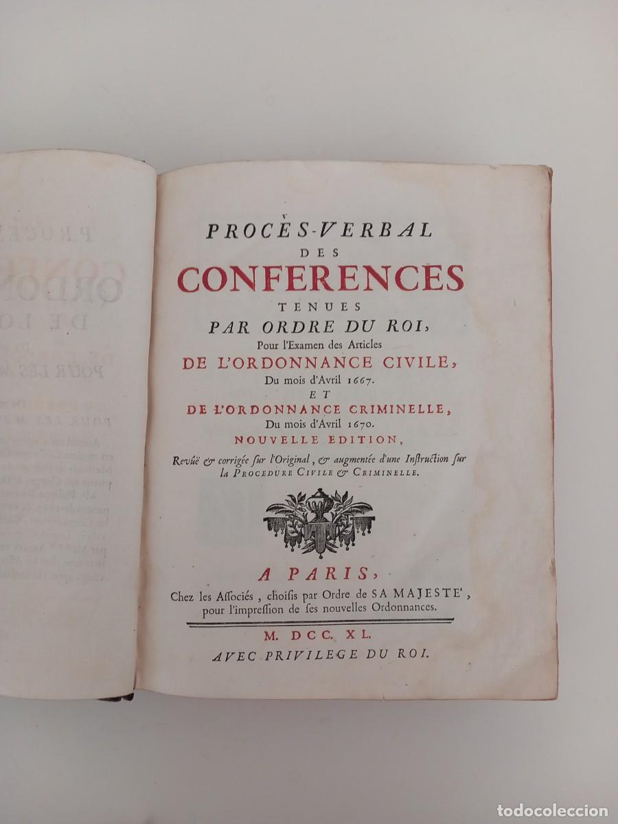 Libros antiguos: ORDONNANCES DE LOUIS XIV. A&Ntilde;O 1740 .BUEN ESTADO. MATERIAS CIVILES Y CRIMINALES. M&Aacute;S DE 800 P&Aacute;GINAS.