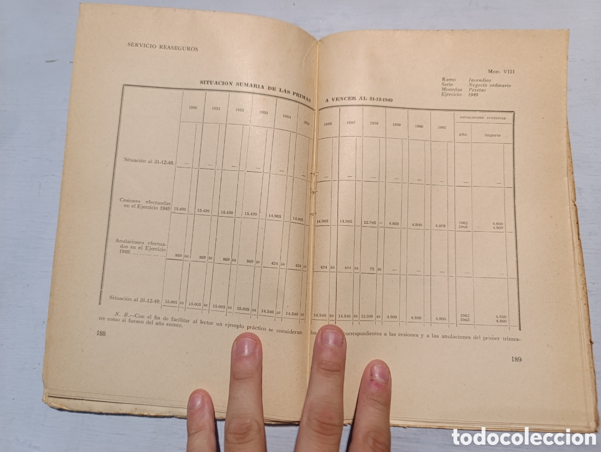 Libros antiguos: LUDOVICO FOLCINI ELEMENTOS PRACTICOS DE REASEGUROS. Madrid 1953 - Foto 4