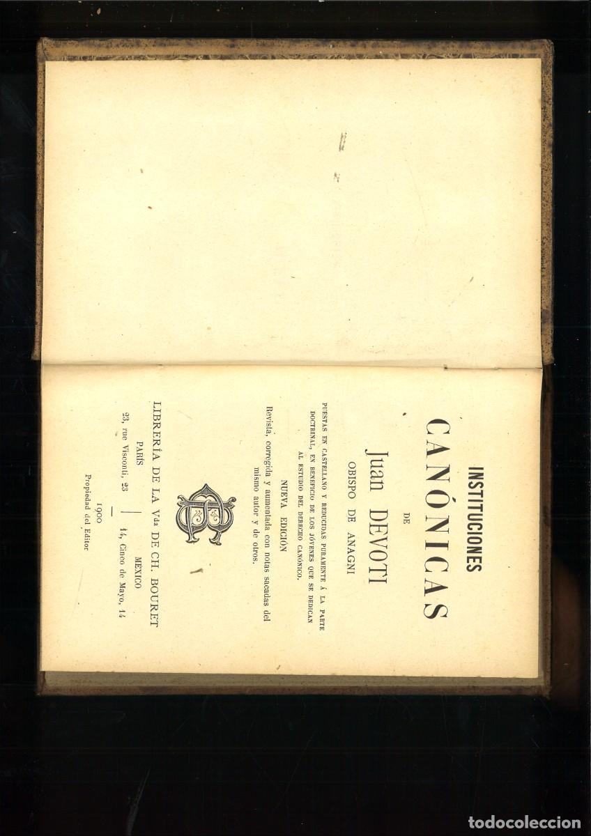 Libros antiguos: INSTITUCIONES CANONICAS. Juan Devoti - Foto 1