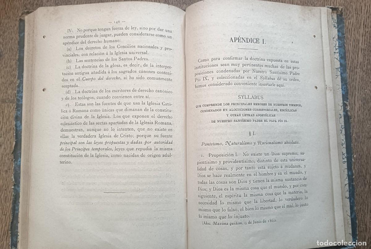 Libros antiguos: Derecho Eclesi&aacute;stico. 1890. A.Manjon - Foto 4