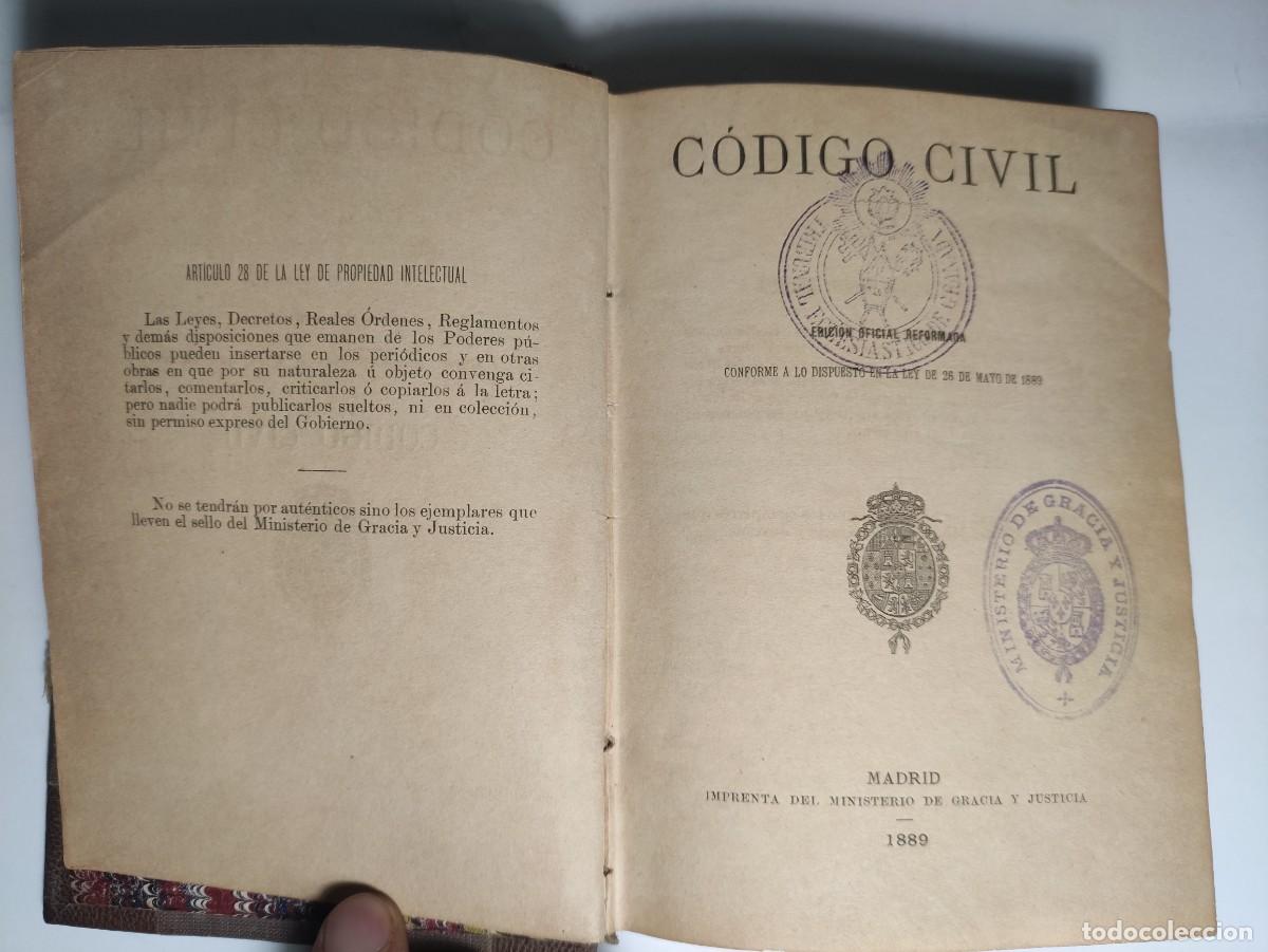 Libros antiguos: C&oacute;digo Civil - Edici&oacute;n 1889 - Foto 2